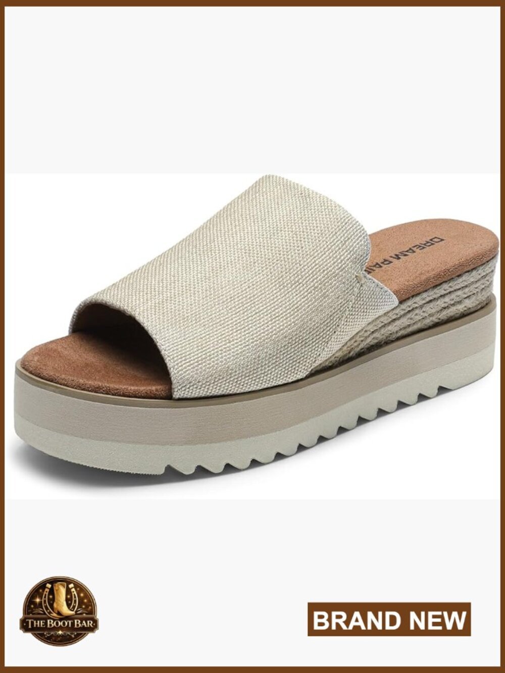 Women's Canvas Wedge Espadrille Slide Sandals Platform Open Toe Summer